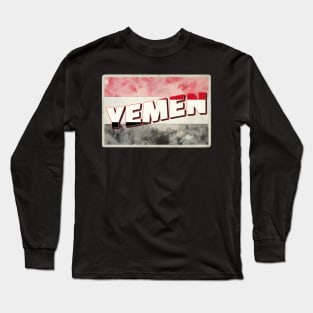 Yemen vintage style retro souvenir Long Sleeve T-Shirt